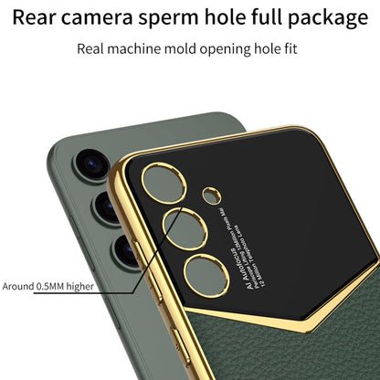 For Samsung Galaxy S24+ 5G GKK Plating Soft TPU + Leather Full Coverage Phone Case without Pen(Carbon Fibre)