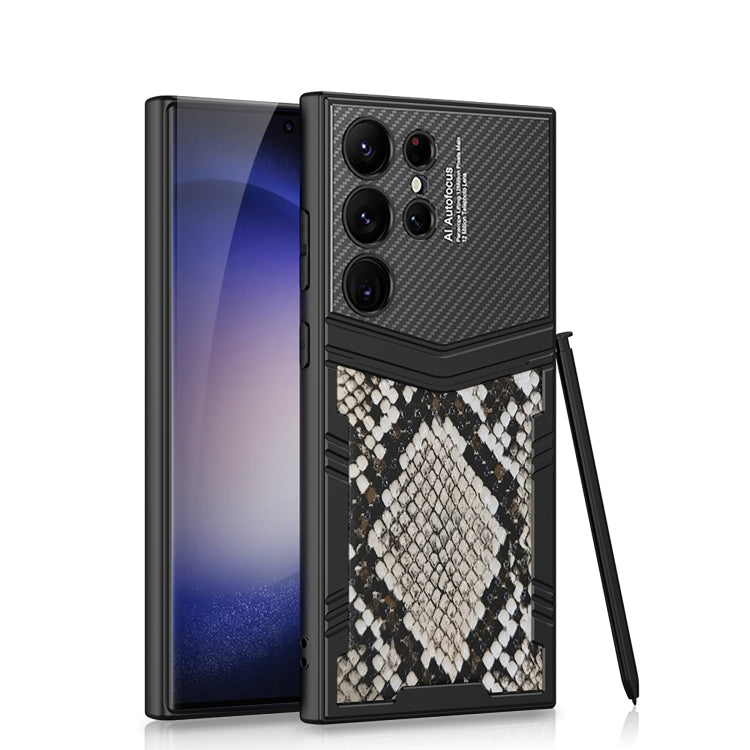 Pour Samsung Galaxy S24 Ultra 5G Étui de téléphone GKK en TPU + PU à couverture complète (Texture Python)