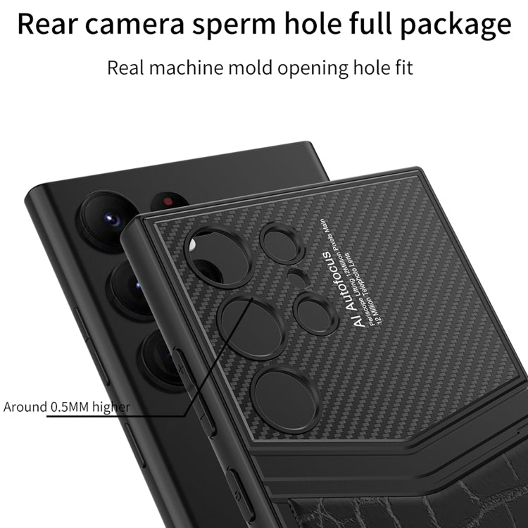 Pour Samsung Galaxy S24 Ultra 5G Étui de téléphone GKK en TPU + PU à couverture complète (Texture Python)