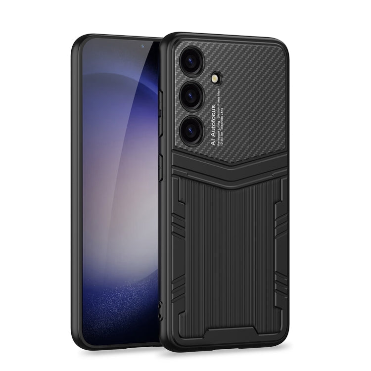 Pour Samsung Galaxy S24+ 5G Coque de téléphone GKK en TPU + PU à Couverture Complète (Texture Verticale)