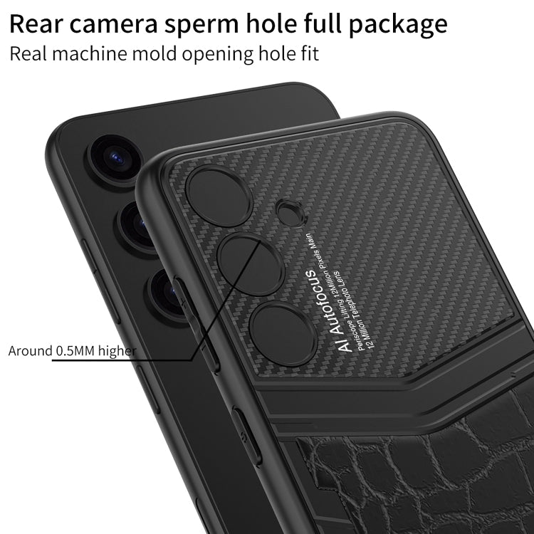 Pour Samsung Galaxy S24+ 5G GKK TPU + PU Étui de téléphone à couverture complète (texture python)