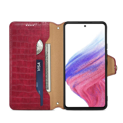 For Samsung Galaxy A23 5G Denior Crocodile Texture Oil Edge Leather Phone Case(Rose Red)