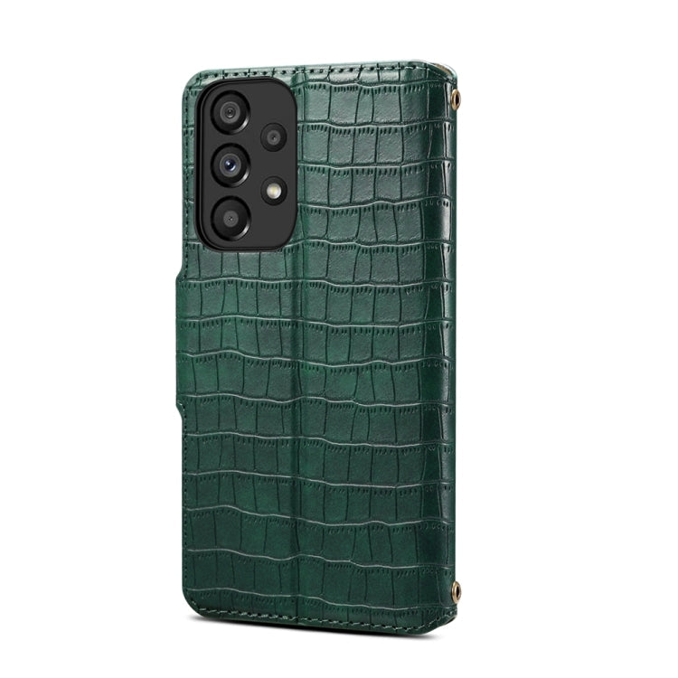 For Samsung Galaxy A53 5G Denior Crocodile Texture Oil Edge Leather Phone Case(Green)