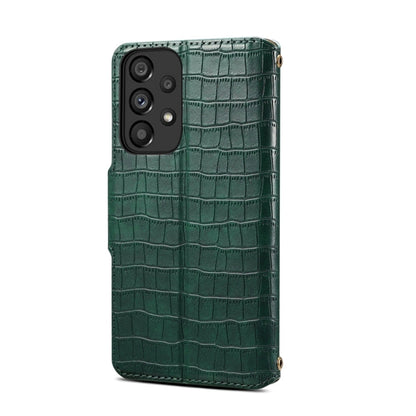 For Samsung Galaxy A53 5G Denior Crocodile Texture Oil Edge Leather Phone Case(Green)
