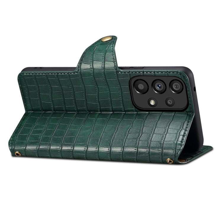 For Samsung Galaxy A53 5G Denior Crocodile Texture Oil Edge Leather Phone Case(Green)