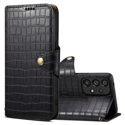 For Samsung Galaxy A53 5G Denior Crocodile Texture Oil Edge Leather Phone Case(Black)