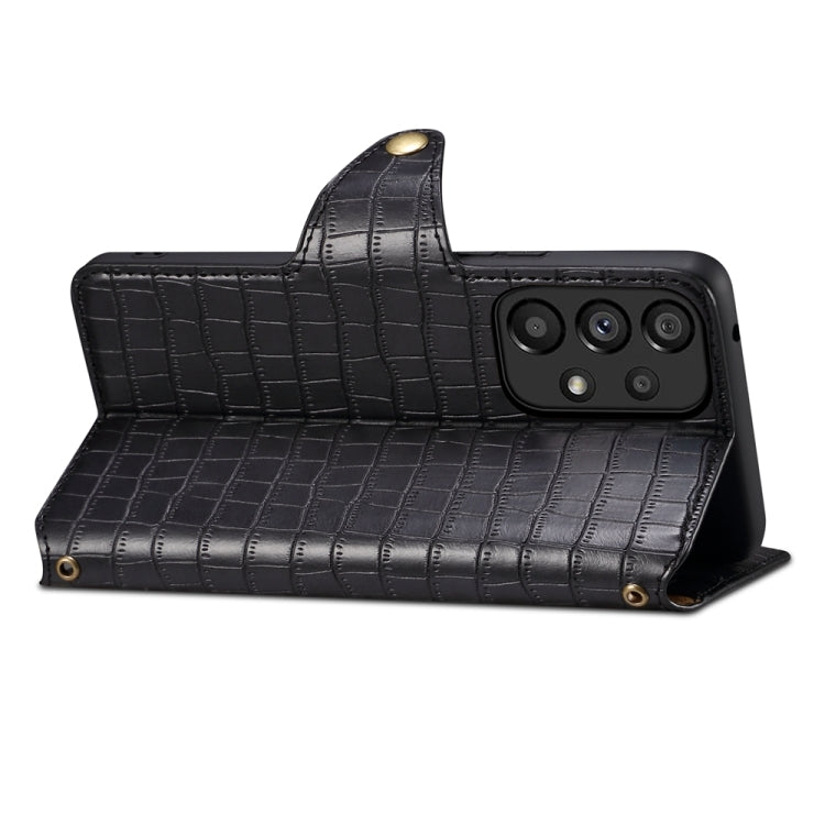 For Samsung Galaxy A53 5G Denior Crocodile Texture Oil Edge Leather Phone Case(Black)