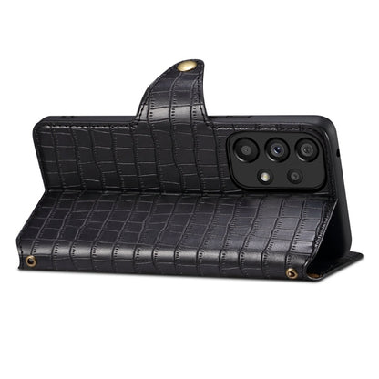 For Samsung Galaxy A53 5G Denior Crocodile Texture Oil Edge Leather Phone Case(Black)