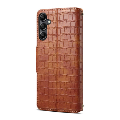 Pour Samsung Galaxy A24 5G Denior Crocodile Texture Huile Bord Étui en Cuir pour Téléphone (Marron)