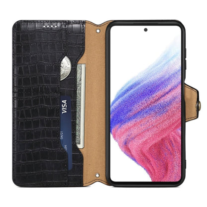 For Samsung Galaxy A34 5G Denior Crocodile Texture Oil Edge Leather Phone Case(Black)