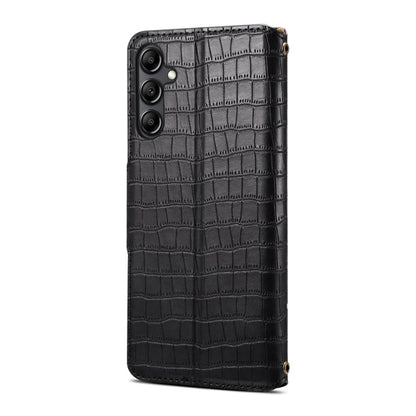 For Samsung Galaxy S23 FE Denior Crocodile Texture Oil Edge Leather Phone Case(Black)