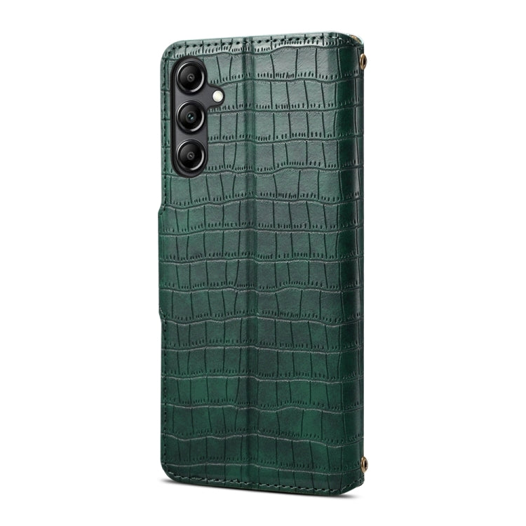 For Samsung Galaxy S23 Denior Crocodile Texture Oil Edge Leather Phone Case(Green)
