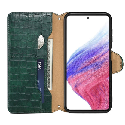 For Samsung Galaxy S23 Denior Crocodile Texture Oil Edge Leather Phone Case(Green)