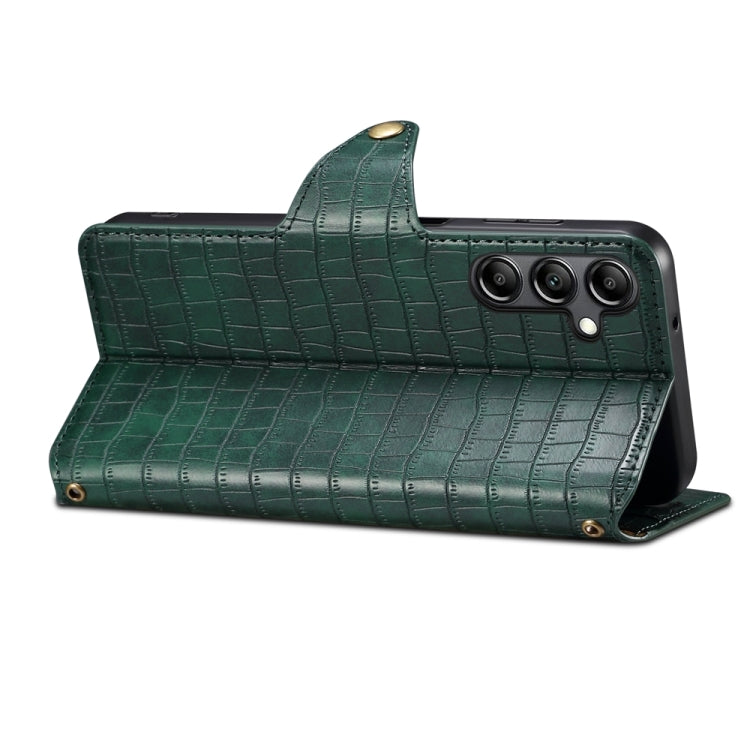 For Samsung Galaxy S23 Denior Crocodile Texture Oil Edge Leather Phone Case(Green)