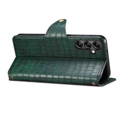 For Samsung Galaxy S23 Denior Crocodile Texture Oil Edge Leather Phone Case(Green)