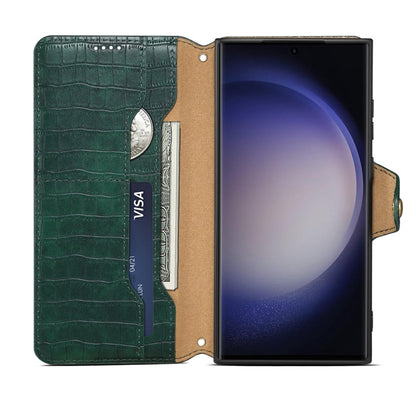 For Samsung Galaxy S24 5G Denior Crocodile Texture Oil Edge Leather Phone Case(Green)