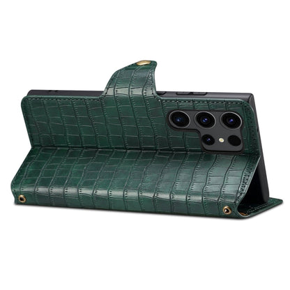 For Samsung Galaxy S24 5G Denior Crocodile Texture Oil Edge Leather Phone Case(Green)