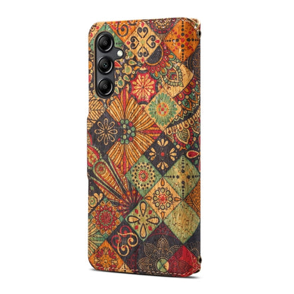 For Samsung Galaxy A05s Denior Flower Language Series Cork Fabric Oil Edge Leather Phone Case(Autumn)