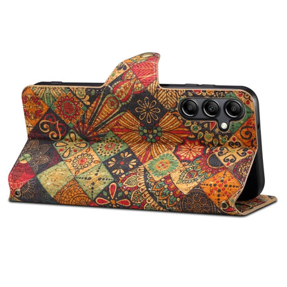For Samsung Galaxy A05s Denior Flower Language Series Cork Fabric Oil Edge Leather Phone Case(Autumn)