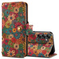 For Samsung Galaxy A34 5G Denior Flower Language Series Cork Fabric Oil Edge Leather Phone Case(Spring)