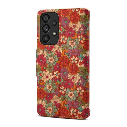 For Samsung Galaxy A53 5G Denior Flower Language Series Cork Fabric Oil Edge Leather Phone Case(Summer)