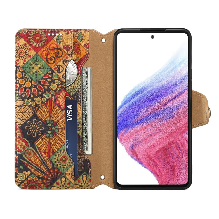For Samsung Galaxy A32 Denior Flower Language Series Cork Fabric Oil Edge Leather Phone Case(Autumn)