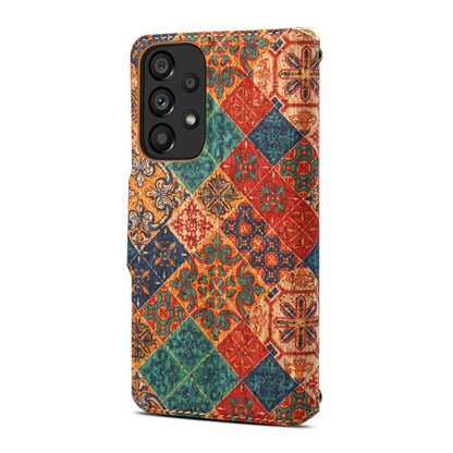 For Samsung Galaxy A32 Denior Flower Language Series Cork Fabric Oil Edge Leather Phone Case(Winter)