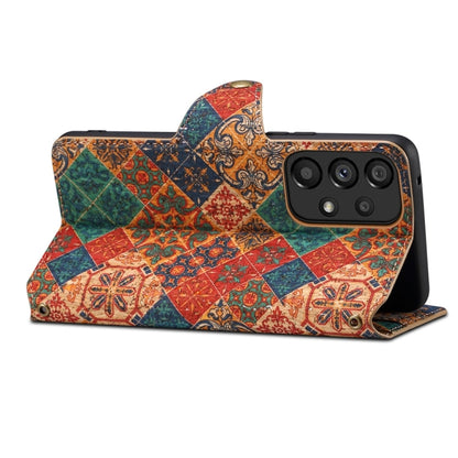 For Samsung Galaxy A32 Denior Flower Language Series Cork Fabric Oil Edge Leather Phone Case(Winter)