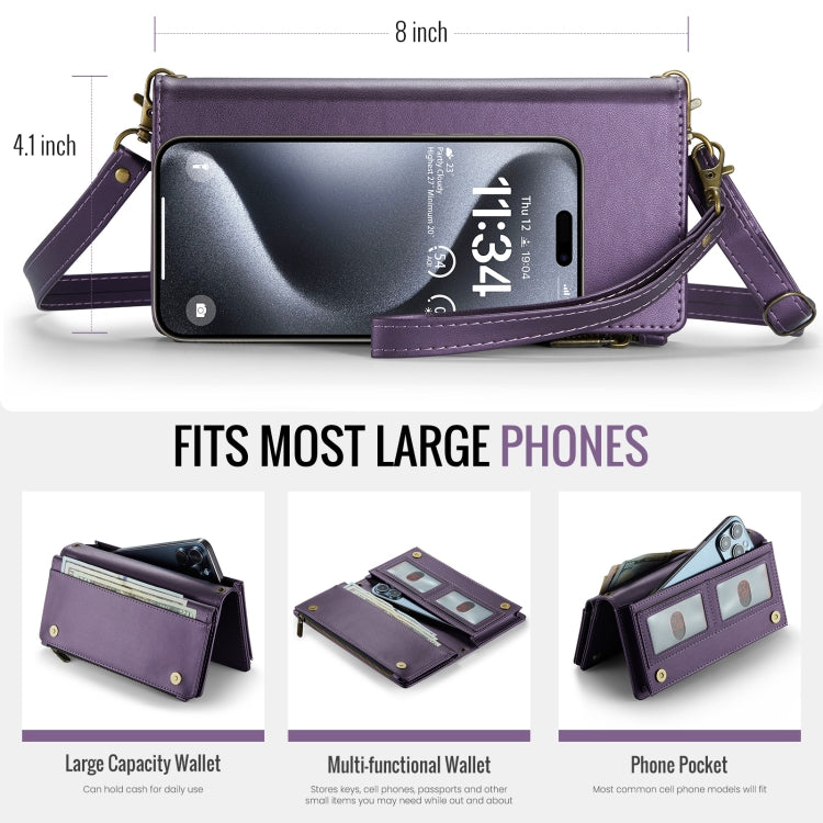 Étui portefeuille universel CaseMe ME10 avec cordon (violet)