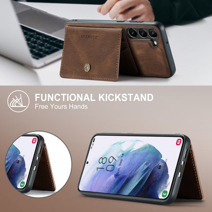 For Samsung Galaxy S24 5G JEEHOOD J01 Retro Magnetic Detachable Wallet Phone Case(Brown)