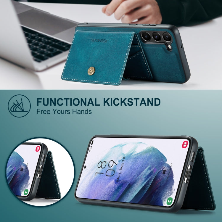 For Samsung Galaxy S24+ 5G JEEHOOD J01 Retro Magnetic Detachable Wallet Phone Case(Blue)