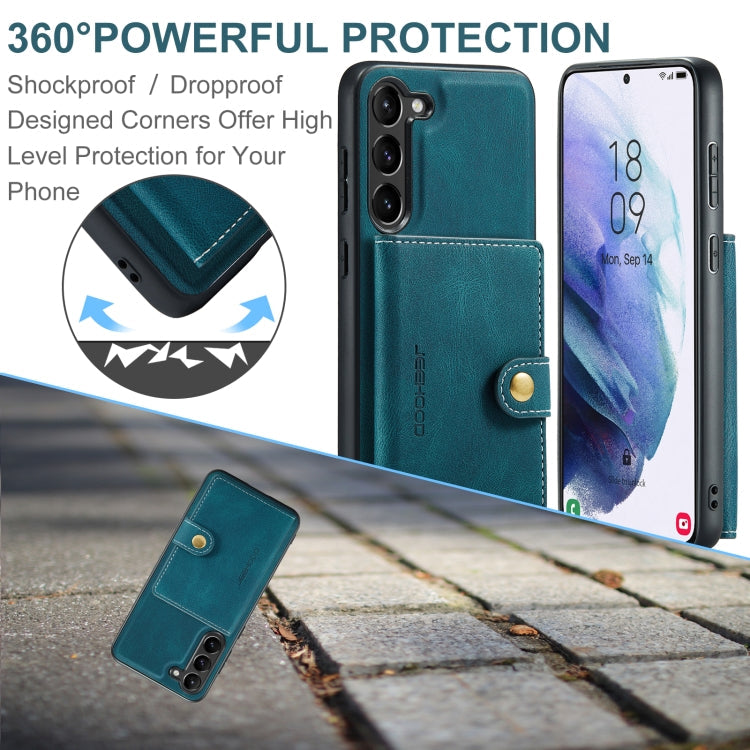 For Samsung Galaxy S24+ 5G JEEHOOD J01 Retro Magnetic Detachable Wallet Phone Case(Blue)