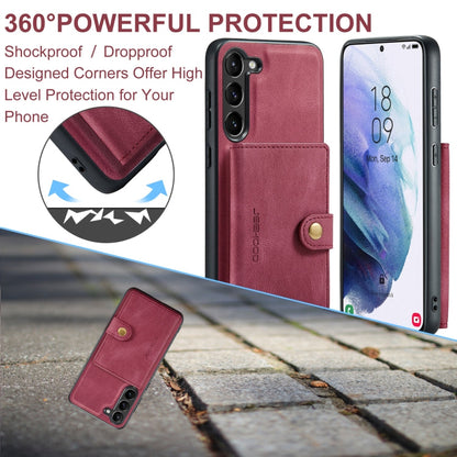 For Samsung Galaxy S24+ 5G JEEHOOD J01 Retro Magnetic Detachable Wallet Phone Case(Red)