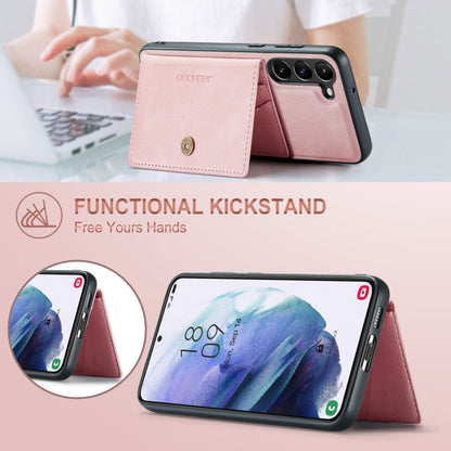 For Samsung Galaxy S24+ 5G JEEHOOD J01 Retro Magnetic Detachable Wallet Phone Case(Pink)