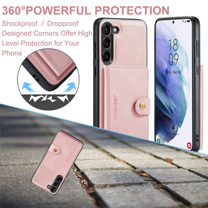 For Samsung Galaxy S24+ 5G JEEHOOD J01 Retro Magnetic Detachable Wallet Phone Case(Pink)