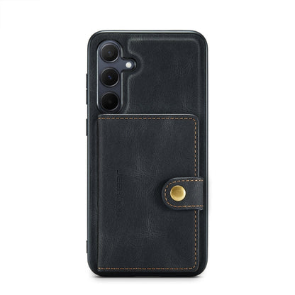 For Samsung Galaxy A35 5G JEEHOOD J01 Retro Magnetic Detachable Wallet Phone Case(Black)