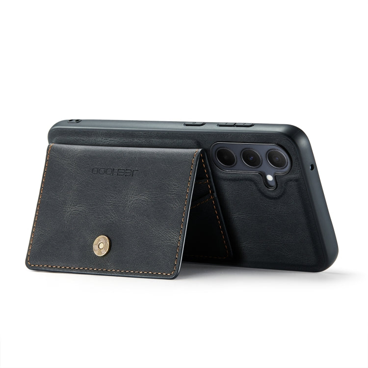 For Samsung Galaxy A35 5G JEEHOOD J01 Retro Magnetic Detachable Wallet Phone Case(Black)