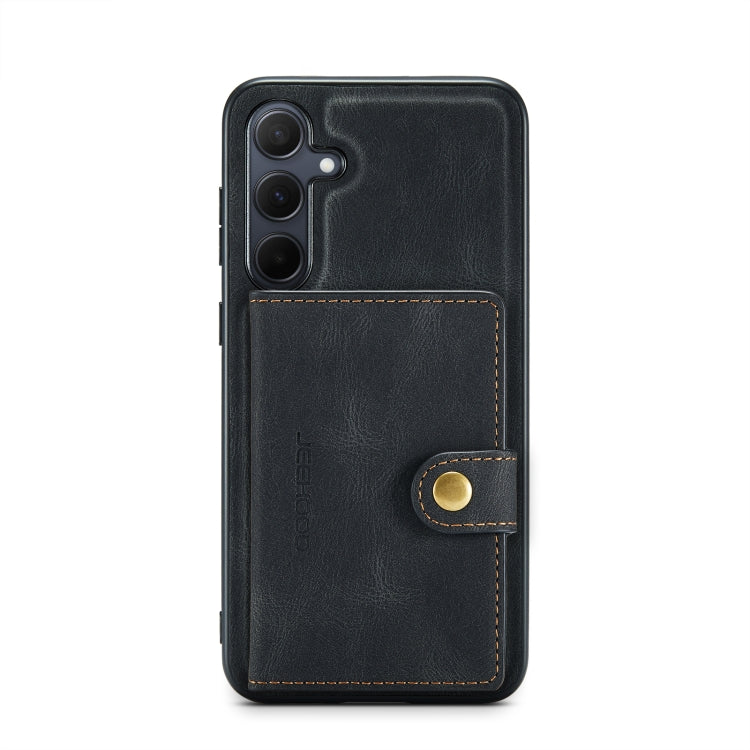 For Samsung Galaxy A55 5G JEEHOOD J01 Retro Magnetic Detachable Wallet Phone Case(Black)