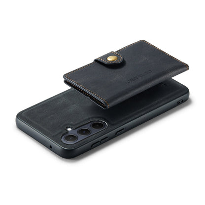 For Samsung Galaxy A55 5G JEEHOOD J01 Retro Magnetic Detachable Wallet Phone Case(Black)