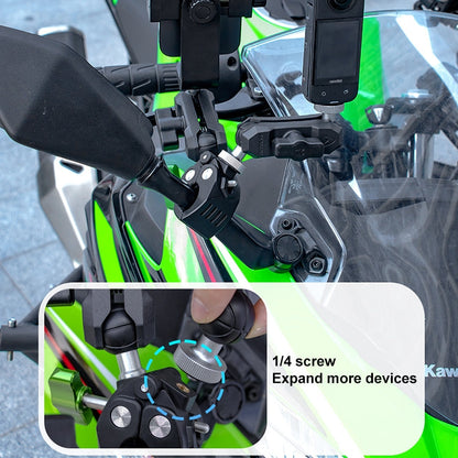 RUIGPRO Crab Clamp Action Camera Bracket 1/4 Ball Head Mount