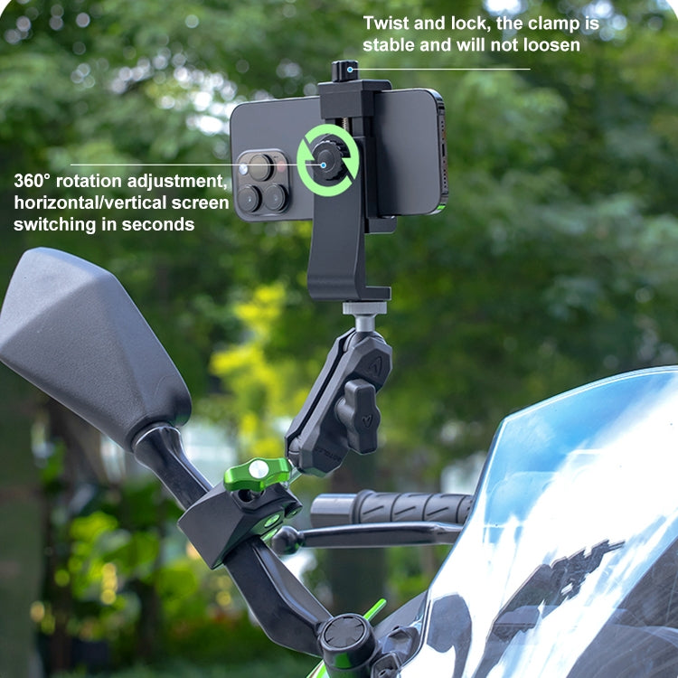 RUIGPRO Crab Clamp Action Camera Bracket 1/4 Ball Head Mount with Rod