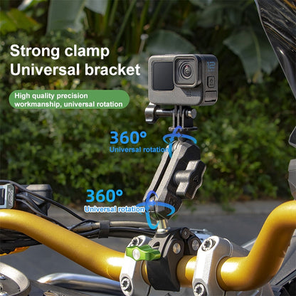 RUIGPRO Crab Clamp Action Camera Bracket Dual-Head Crab x 2 with Selfie Stick