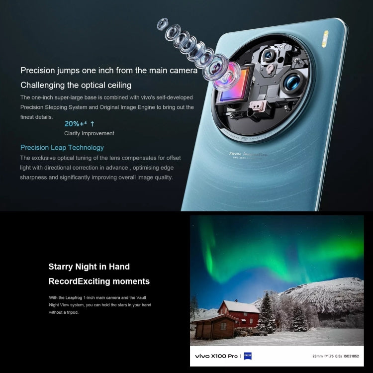vivo X100 Pro, 16GB+512GB, Face ID / Fingerprint Identification, 6.78 inch Android 14 OriginOS 4 Dimensity 9300 Octa Core 3.25GHz, OTG, NFC, Network: 5G(Blue)