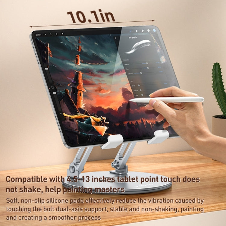 Yesido C293 360 Degree Rotating Foldable Tablet Desk Stand(Silver)