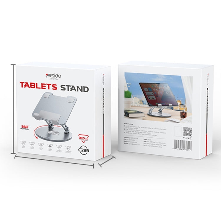 Yesido C293 360 Degree Rotating Foldable Tablet Desk Stand(Silver)