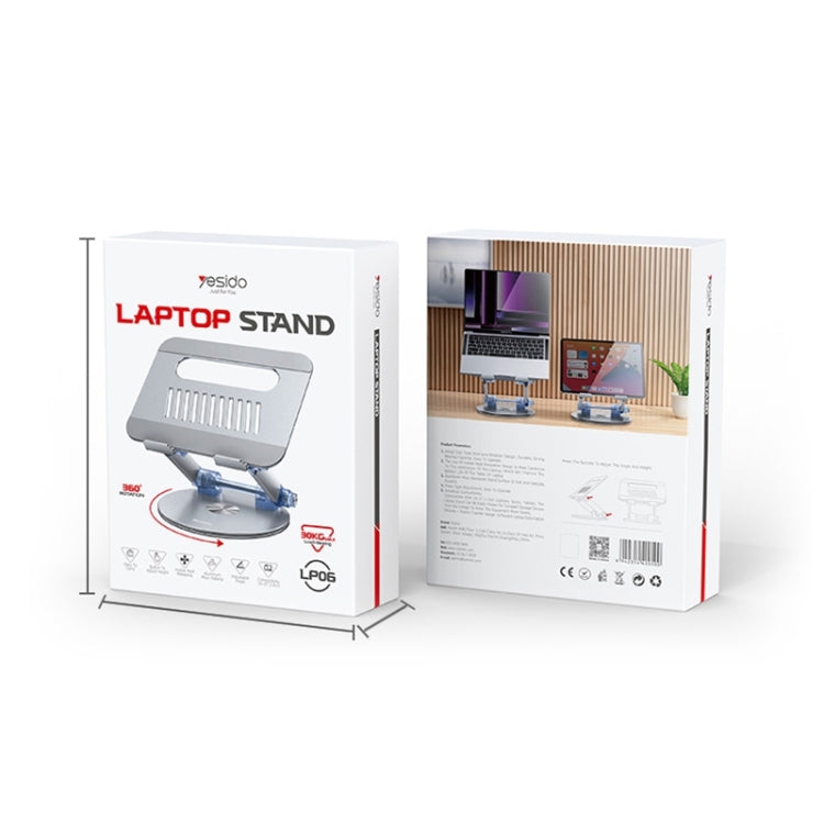 Support pivotant pliable pour ordinateur portable Yesido LP06 (argent)