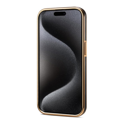 For iPhone 12 / 12 Pro Denior Fragrant Calf Texture Electroplating Phone Case(Black)