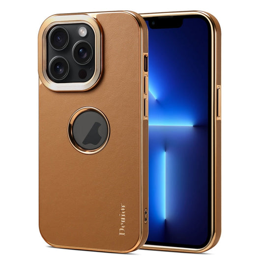 Pour iPhone 13 Pro Étui de téléphone portable Denior Fragrant Calf Texture galvanisé (Kaki)