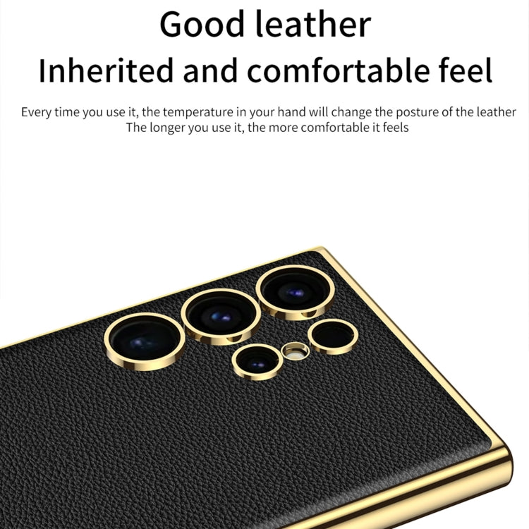 For Samsung Galaxy S24 Ultra 5G GKK Plating TPU + Leather Full Coverage Phone Case(Green)