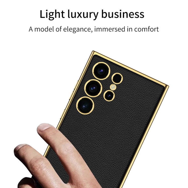 For Samsung Galaxy S24 Ultra 5G GKK Plating TPU + Leather Full Coverage Phone Case(Green)